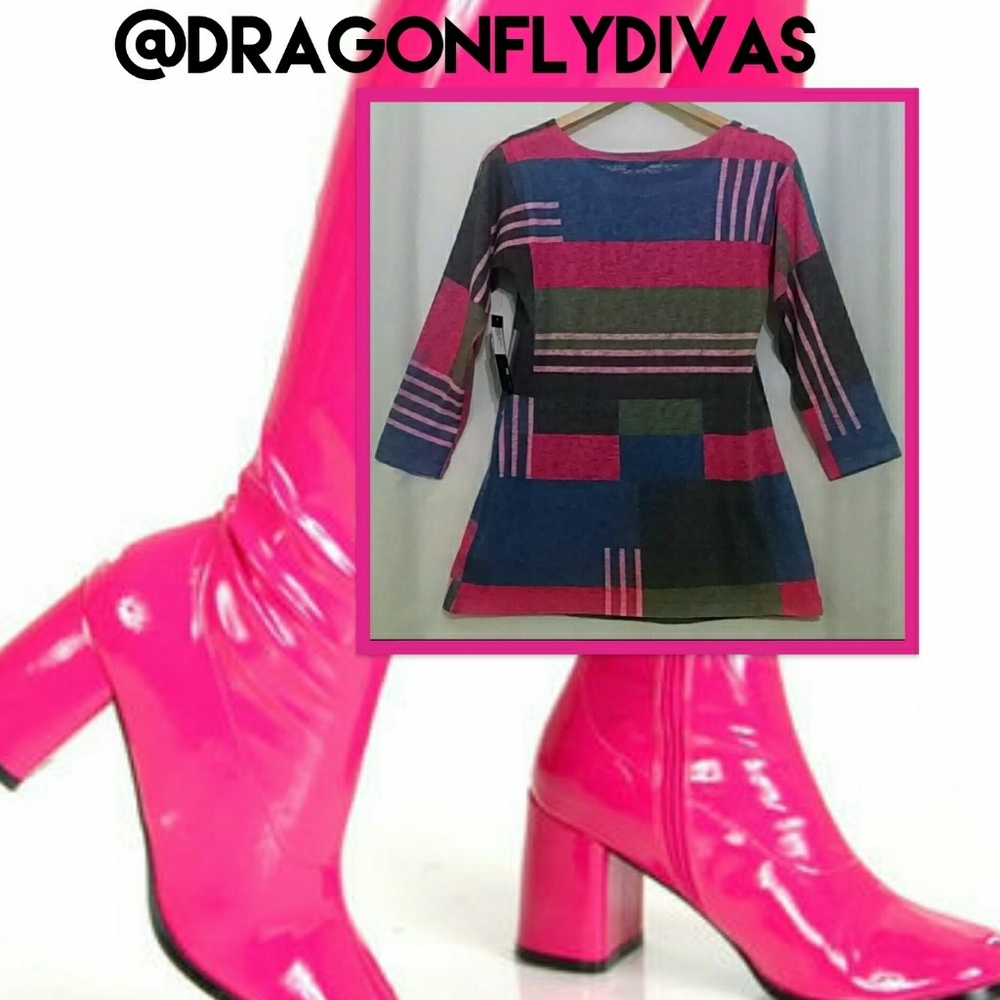 Nally & Millie Abstract Lightweight Tunic Sweater